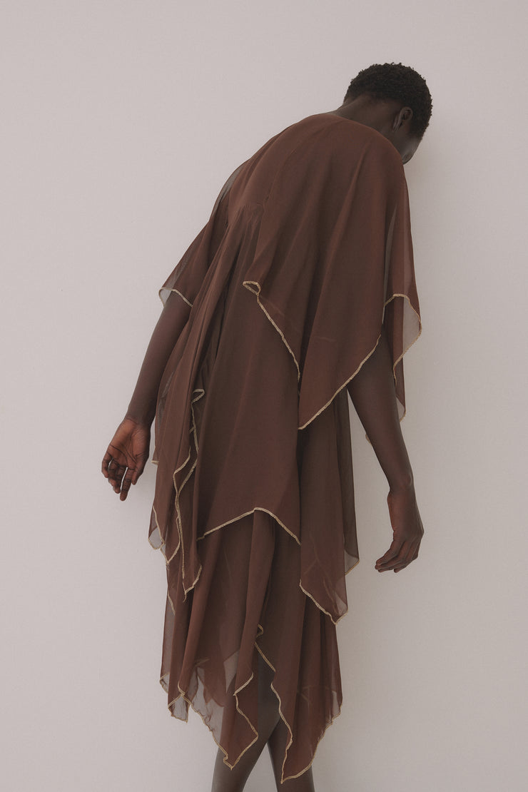 1970s English Chiffon Handkerchief Dress - Desert Vintage