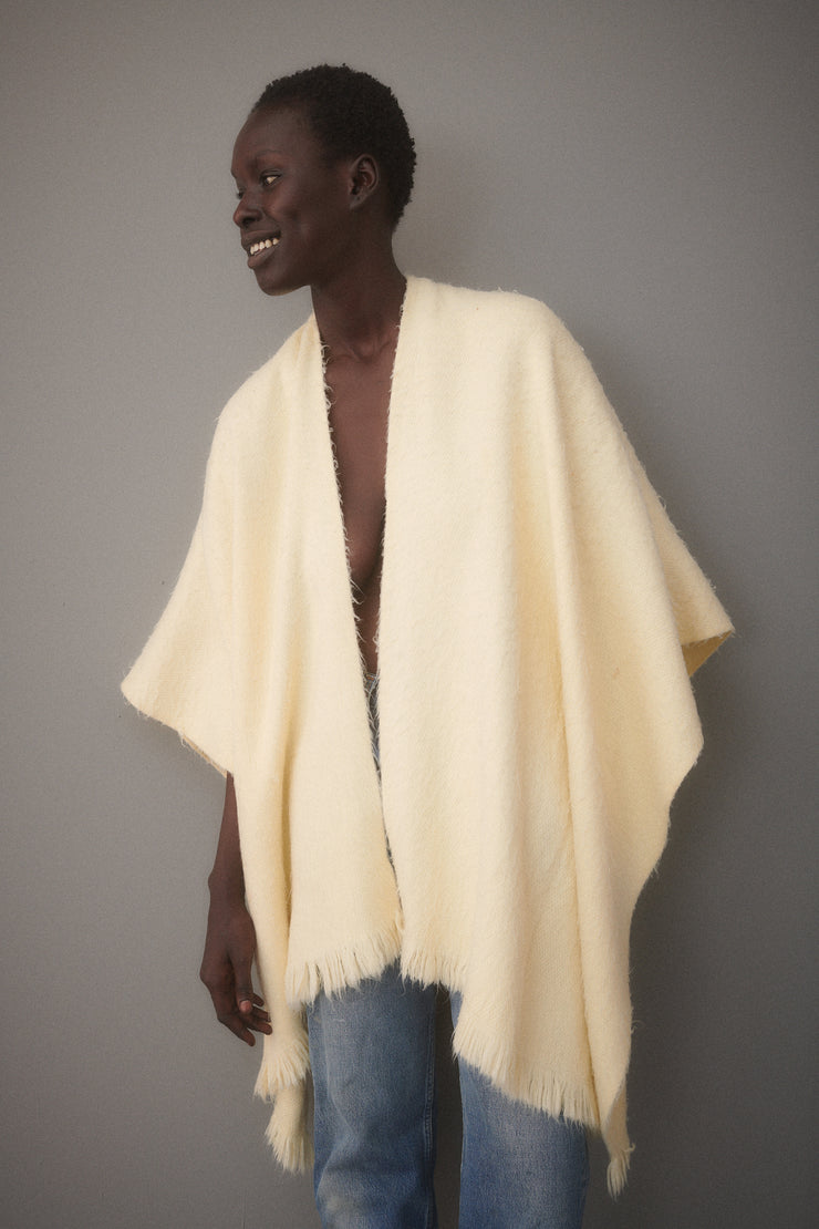 1930s Ivory Wool Wrap - Desert Vintage
