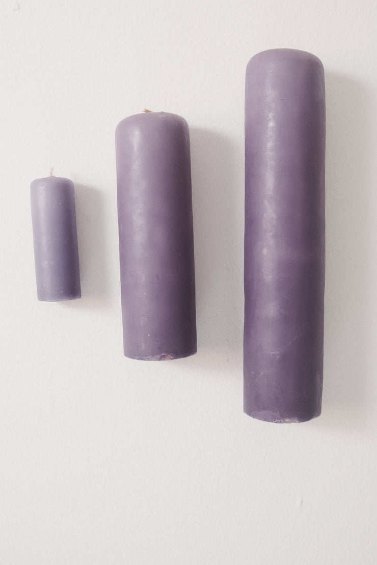 Purple Beeswax Pillar Candle - Desert Vintage