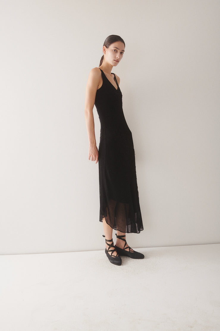 Vintage Black Beaded Dress - Desert Vintage