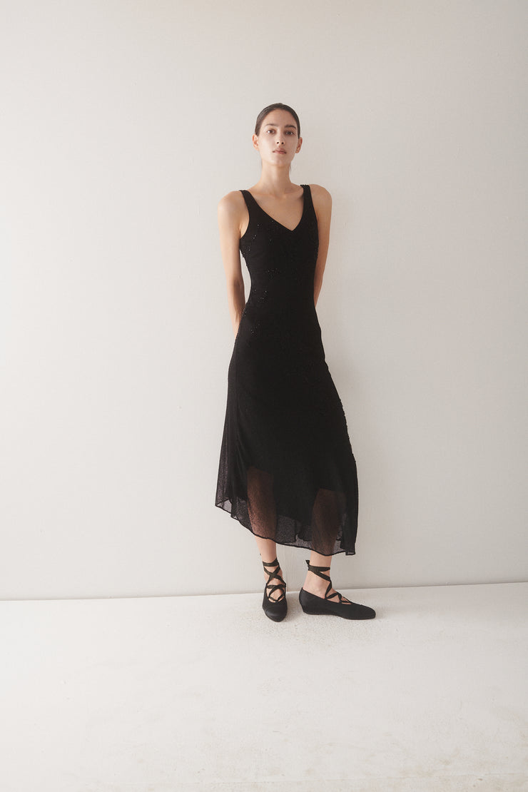 Vintage Black Beaded Dress - Desert Vintage