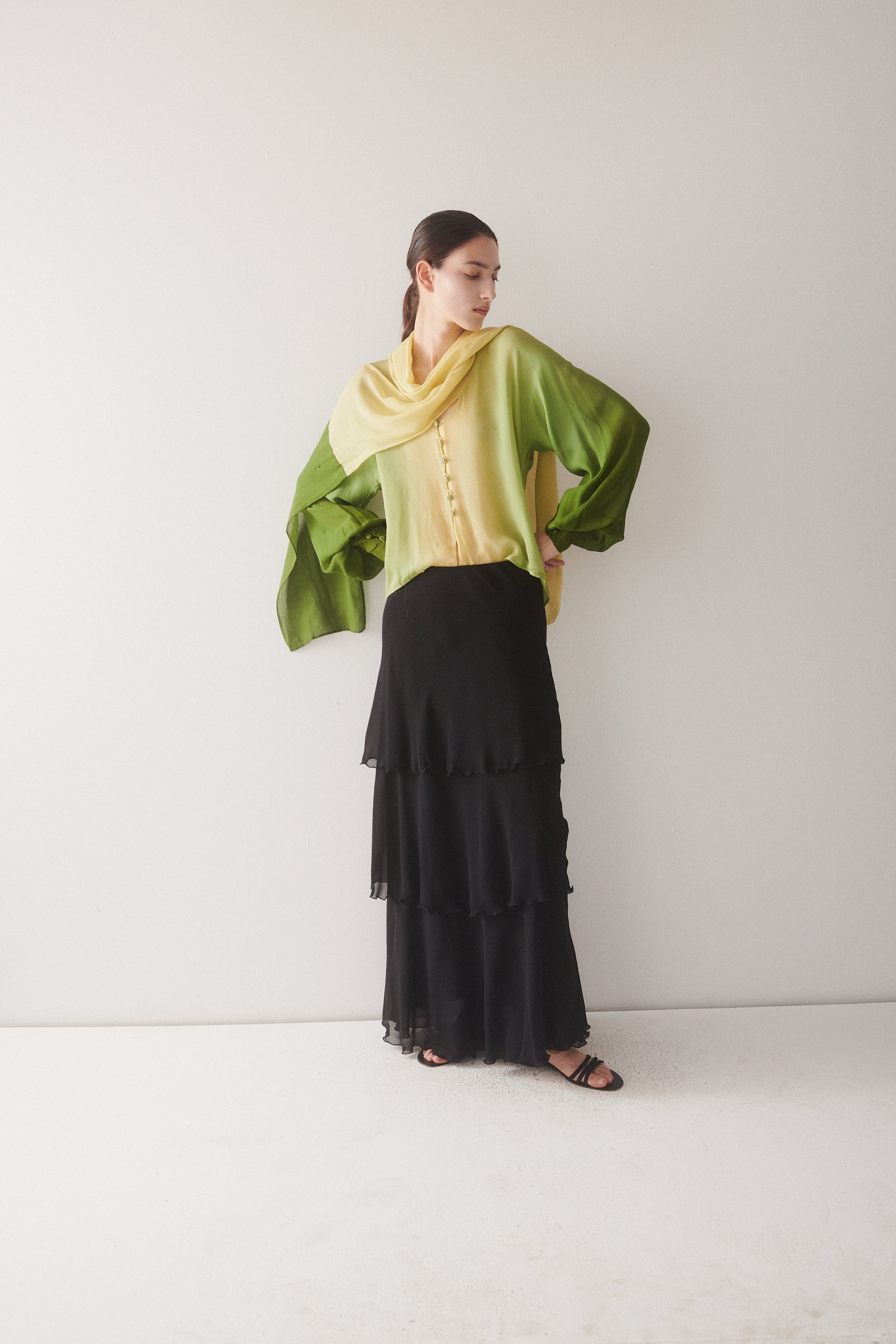 Vintage Armani Chiffon Ruffle Skirt - Desert Vintage