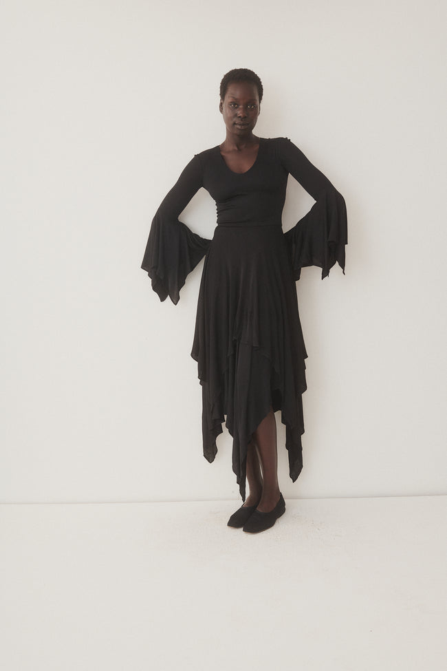 Scott Barrie Black Jersey Dress - Desert Vintage