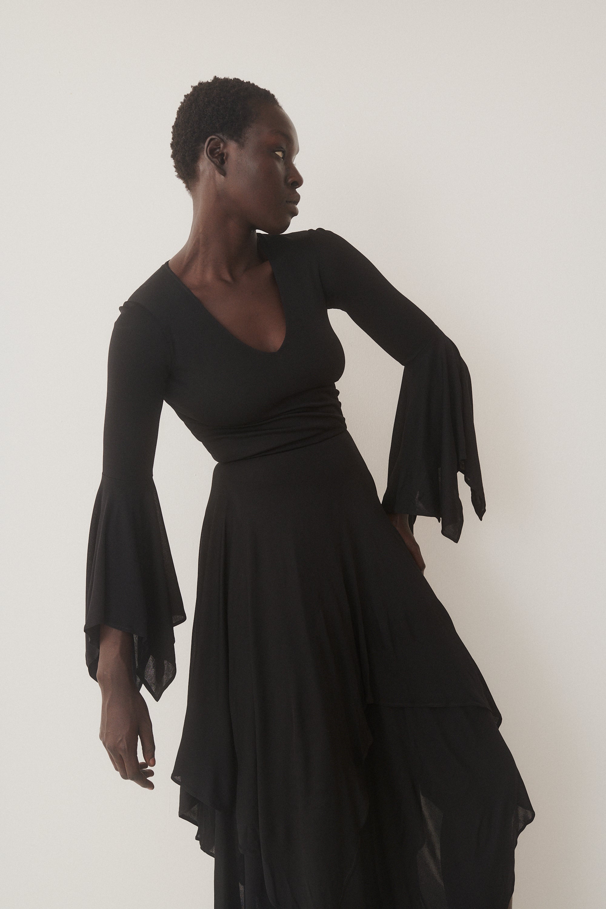 Scott Barrie Black Jersey Dress - Desert Vintage