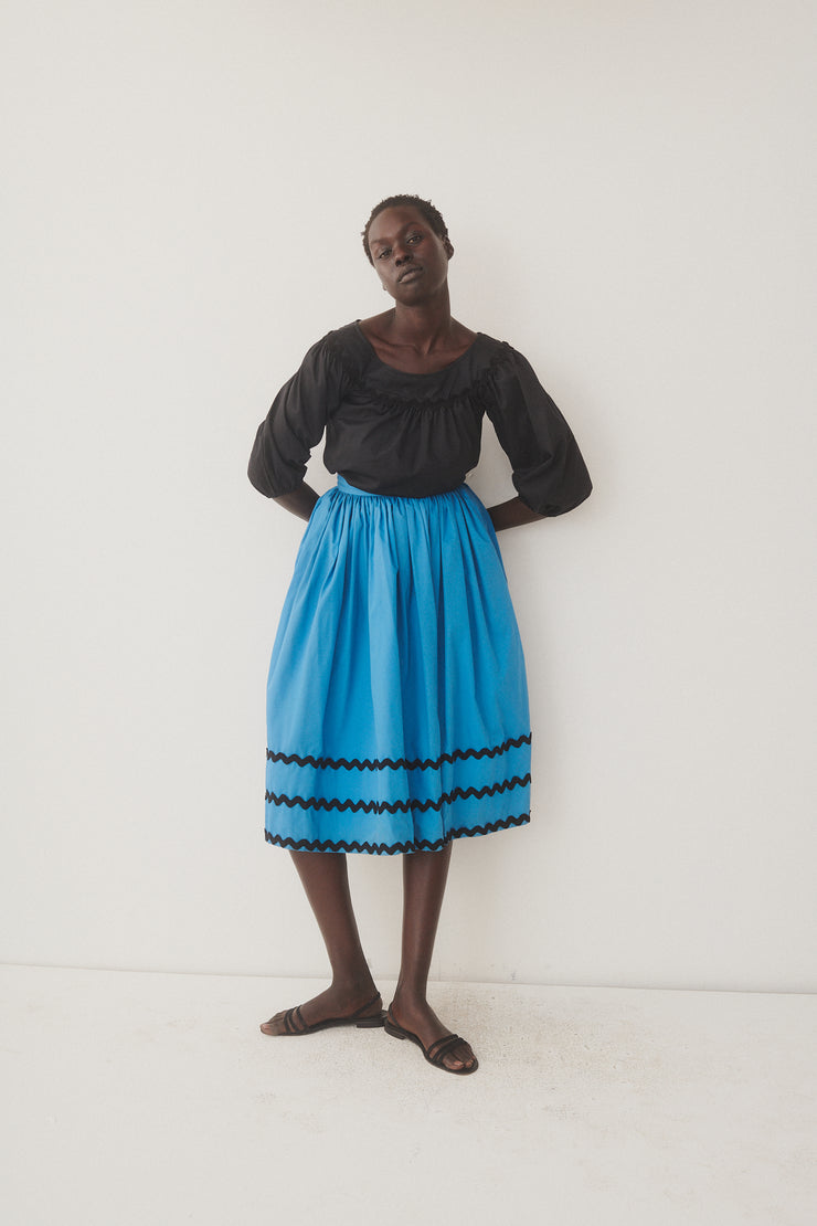 Ysl Turquoise Ric-Rac Cotton Skirt - Desert Vintage