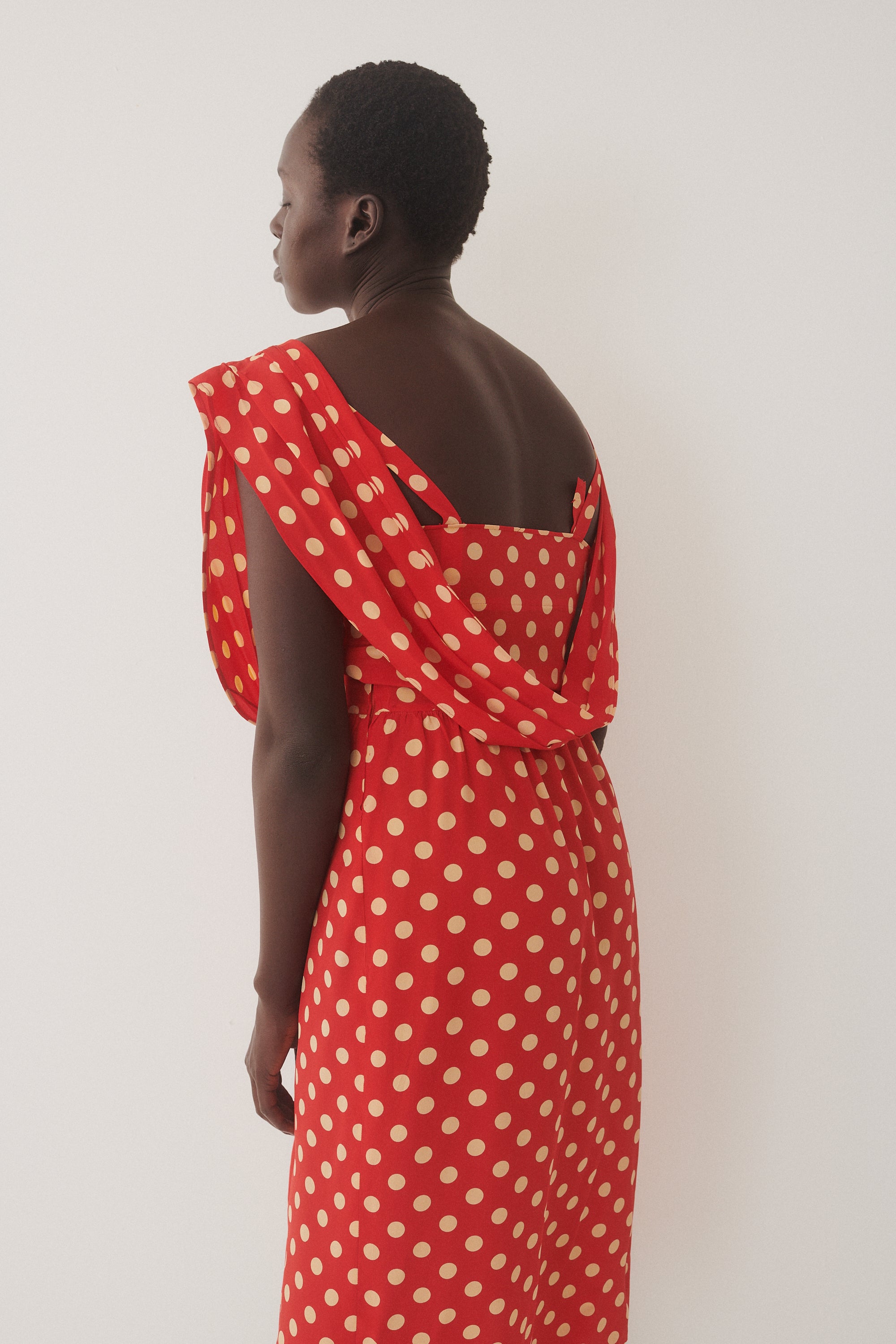 Red Silk Dot Dress - Desert Vintage