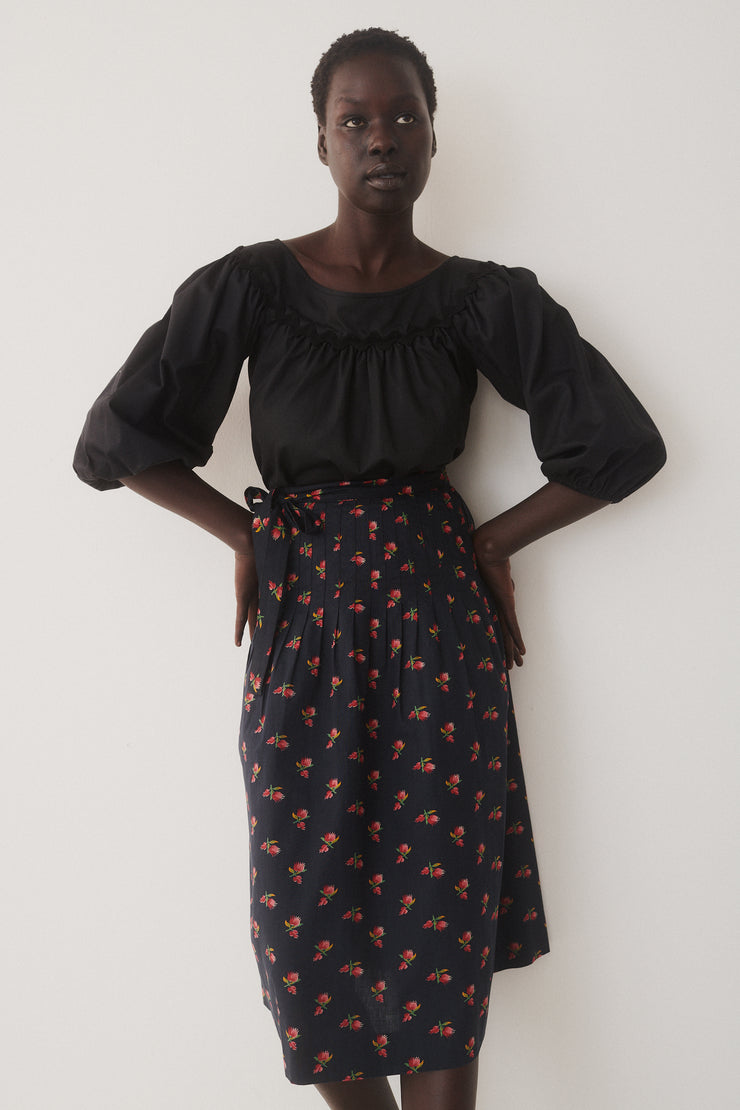 Ysl Cotton Floral Print Skirt - Desert Vintage