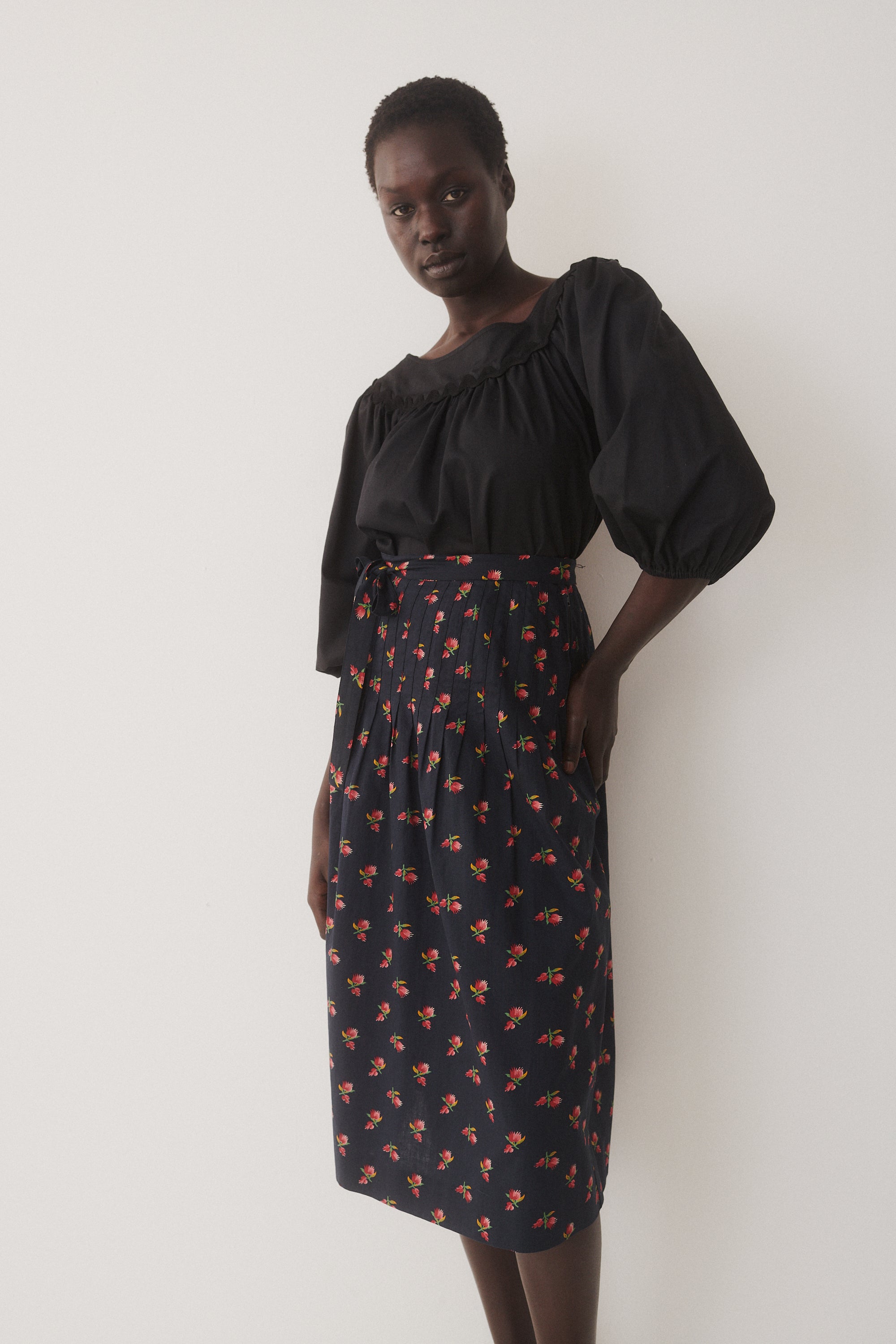 Ysl Cotton Floral Print Skirt - Desert Vintage