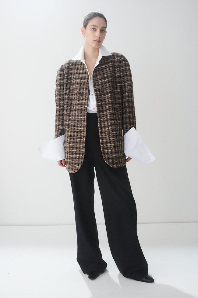 Krizia Wool Tweed Coat - Desert Vintage