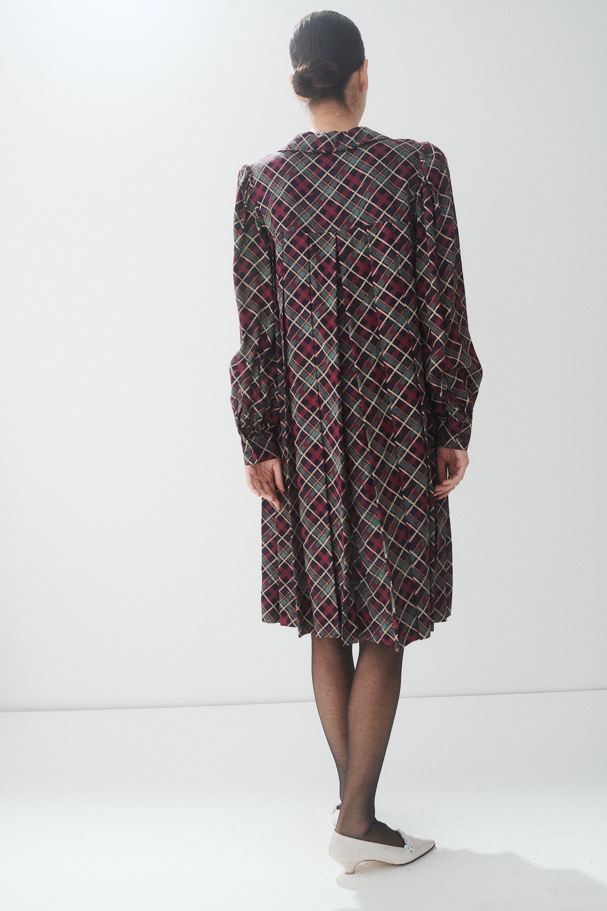 Ysl Cotton Plaid Smock Dress - Desert Vintage
