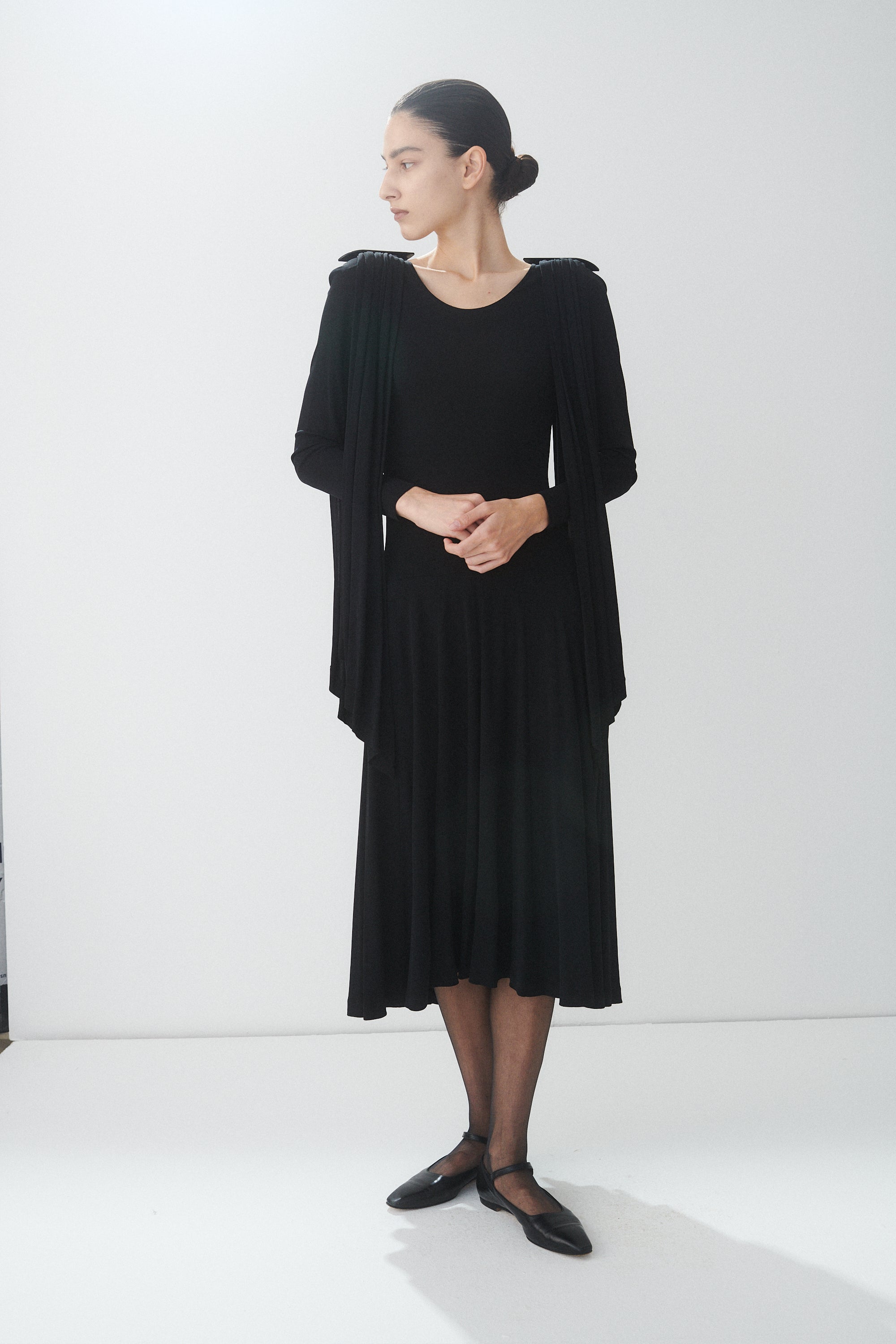 Jean Muir Black Draped Dress - Desert Vintage