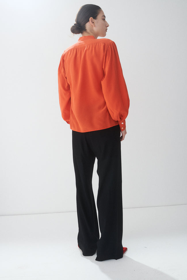 Ysl Orange Silk Blouse - Desert Vintage