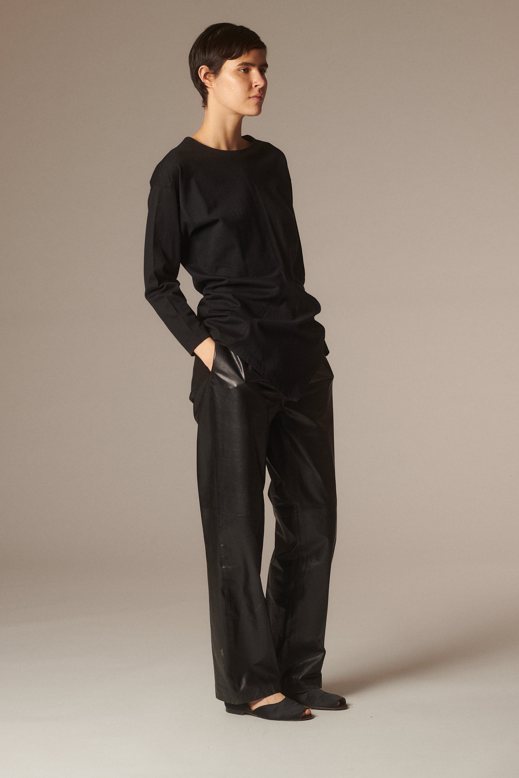 1980s Miyake Black Cotton Blouse - Desert Vintage