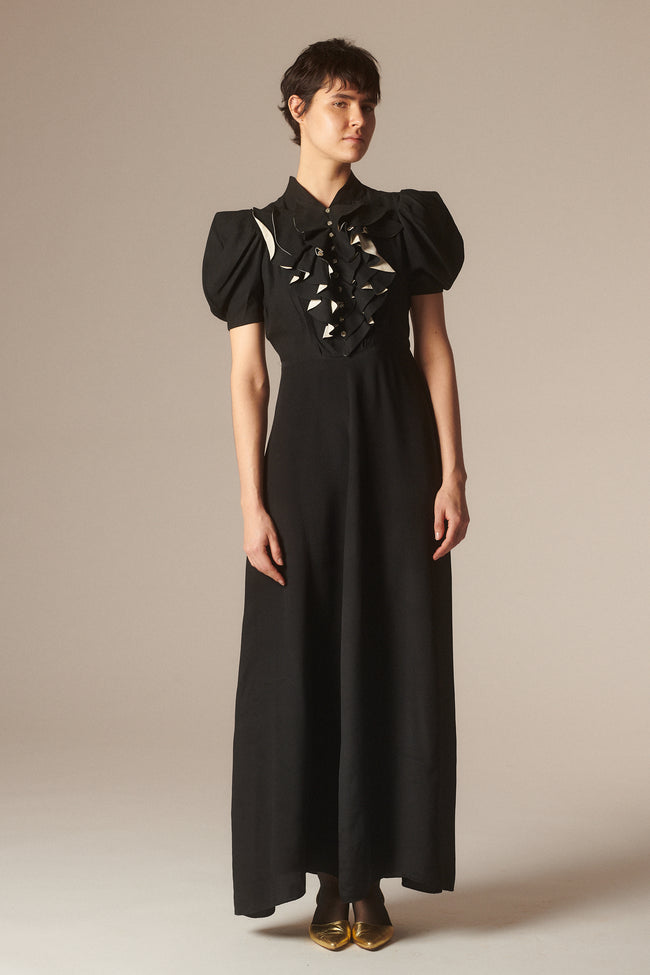 1930s Black Silk Evening Gown - Desert Vintage