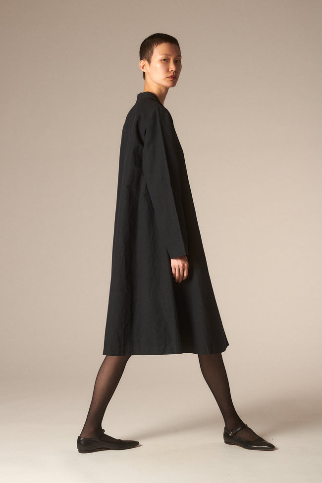 Jurgen Lehl Black Cotton Coat - Desert Vintage