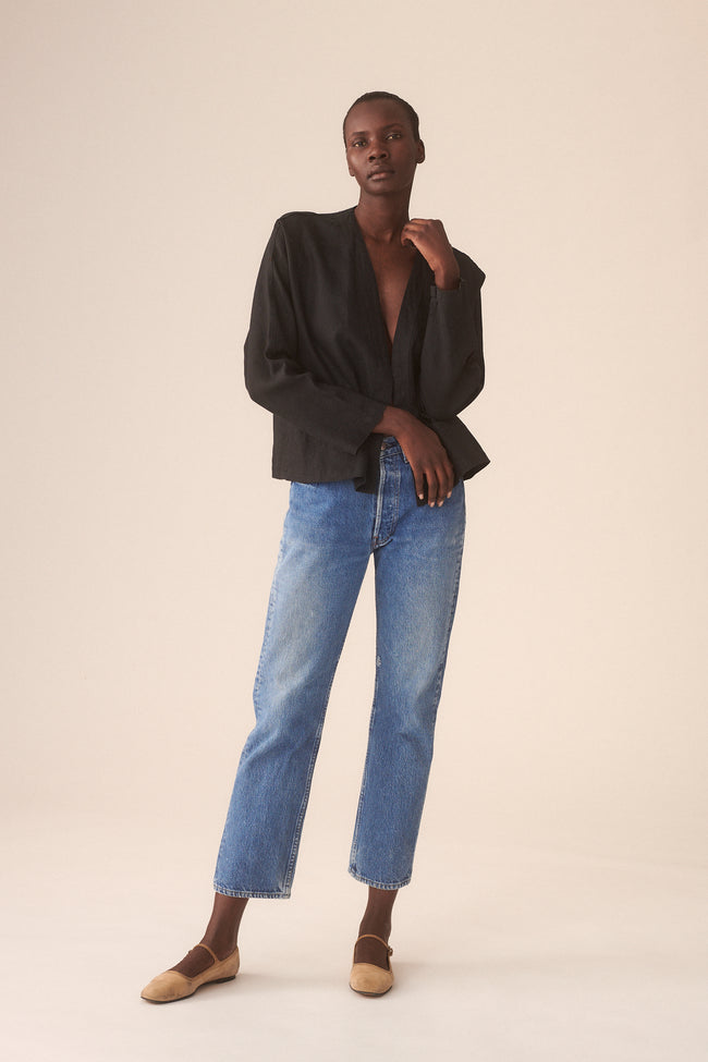 Shamask Black Linen Shell - Desert Vintage