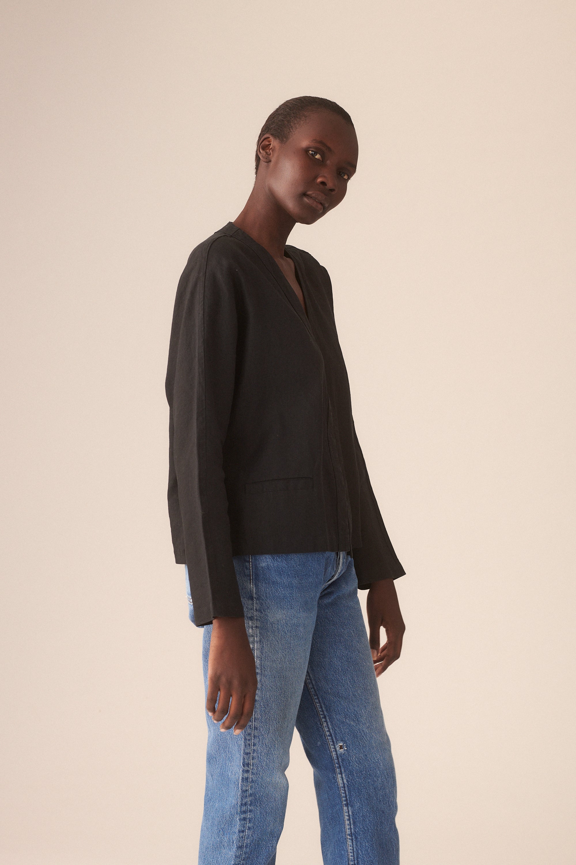 Shamask Black Linen Shell - Desert Vintage