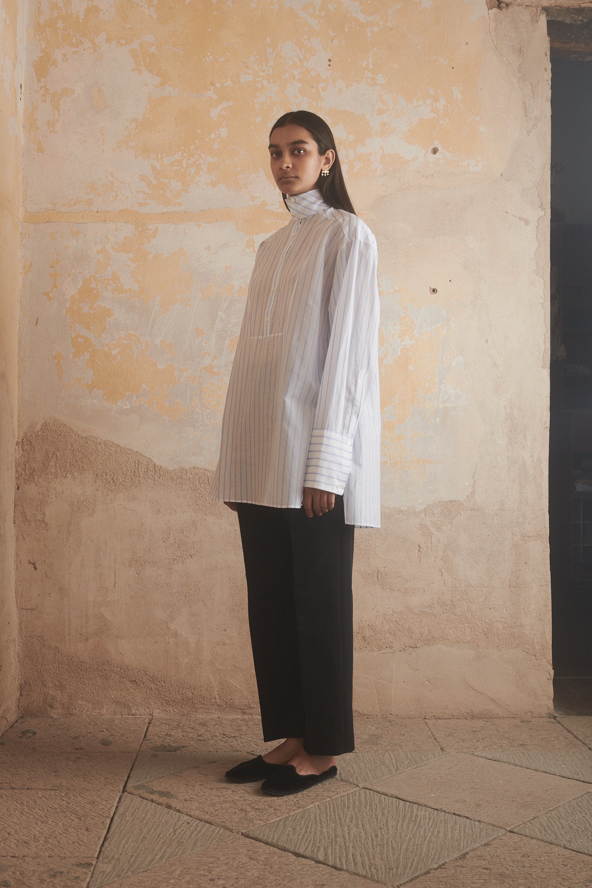 Ténéré - Cyra Shirt in Cornflower Stripe - Desert Vintage