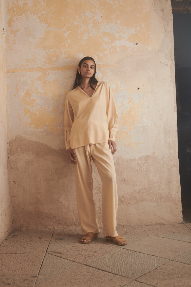 Ténéré Inés Pant in Pale Ochre Stripe - Desert Vintage