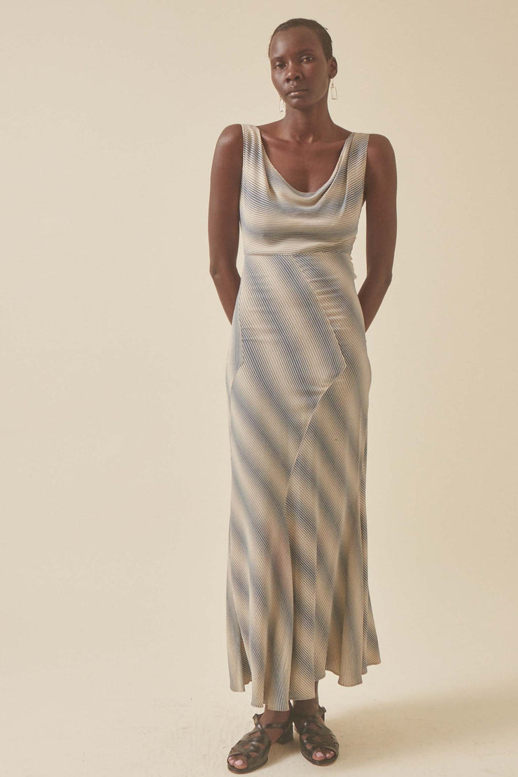 1930s Bias Cut Stripe Dress - Desert Vintage