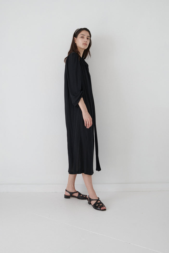 Vintage Black Smocked Dress - Desert Vintage