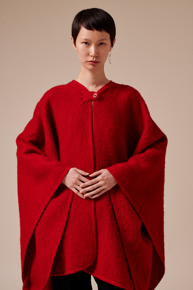 Pierre Cardin Red Wool Cape - Desert Vintage