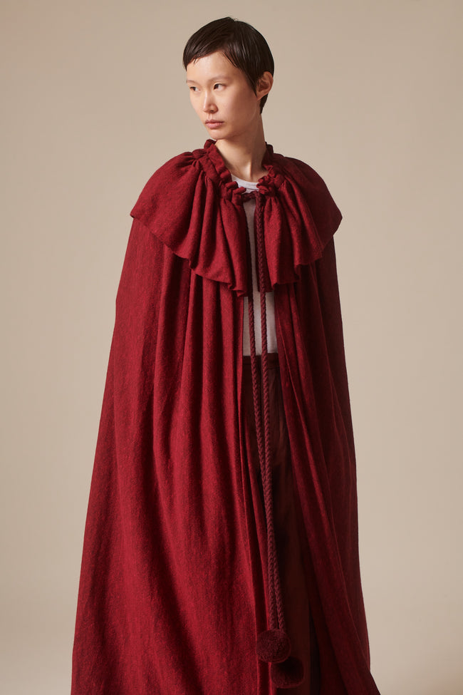 Ysl Red Knit Cape - Desert Vintage
